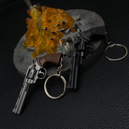 Detachable Metal Python 357 Mini Gun Keychain