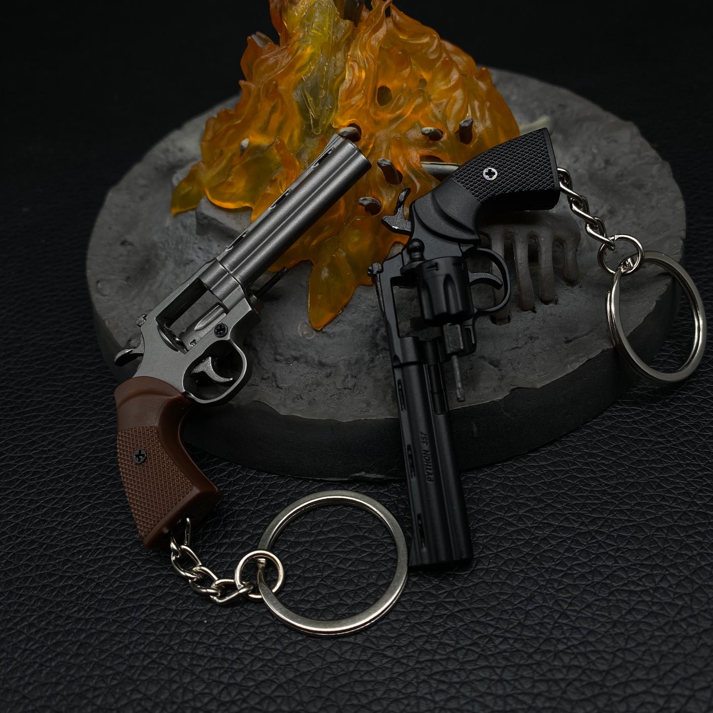 Detachable Metal Python 357 Mini Gun Keychain