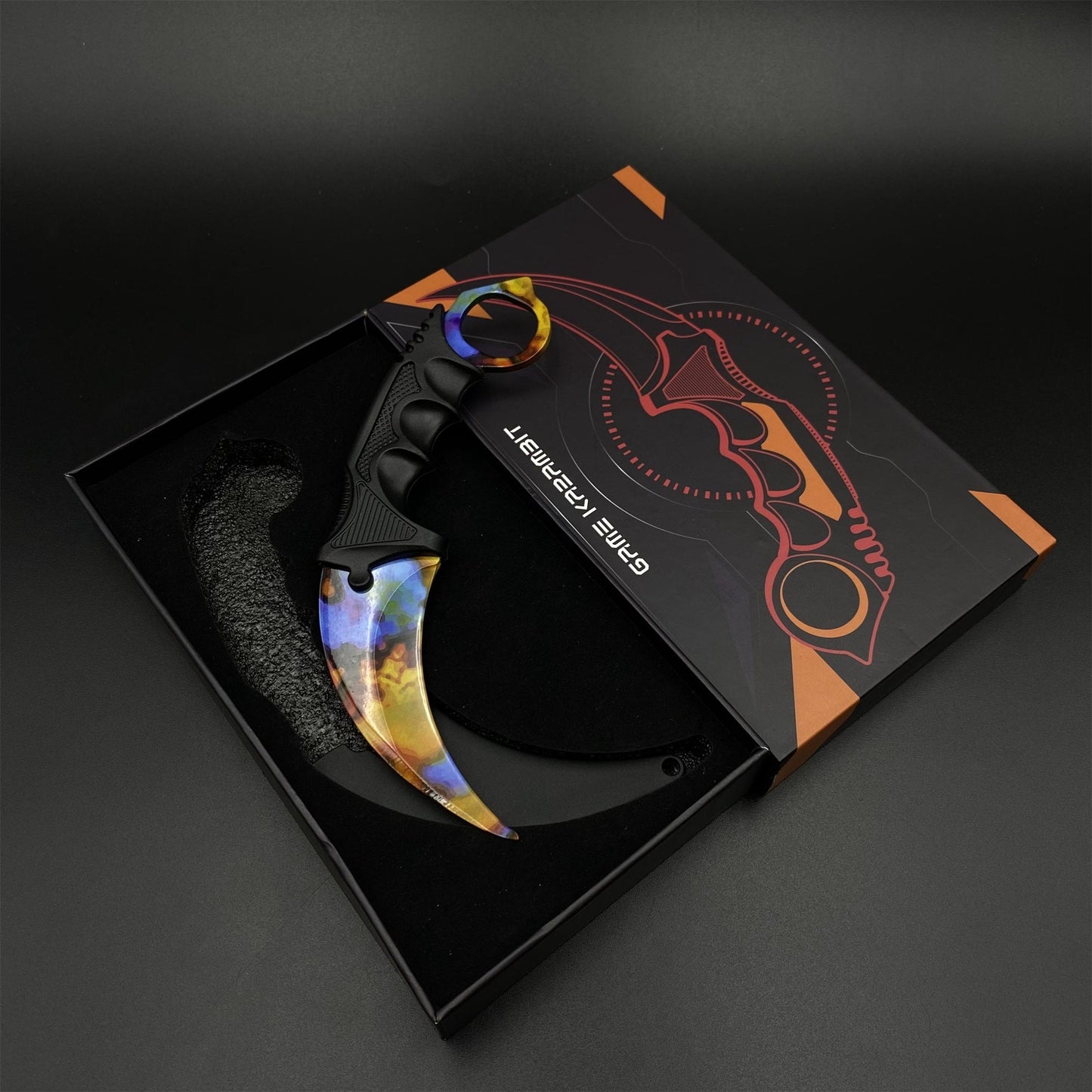 CS2 Emerald Web Karambit Case Hardened Skin Replica Dull Blade Trainer Knife Collectible Model