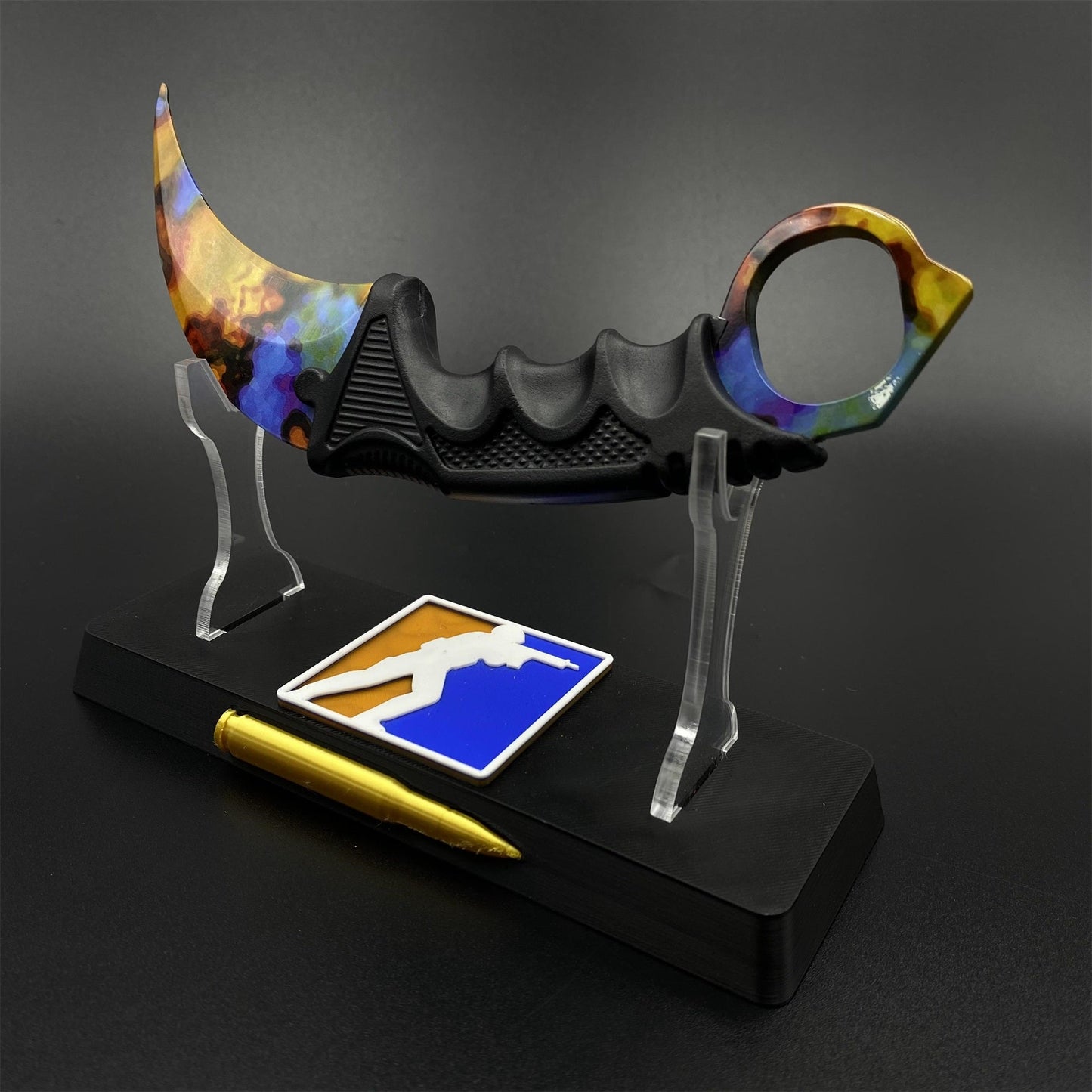 CS2 Emerald Web Karambit Case Hardened Skin Replica Dull Blade Trainer Knife Collectible Model