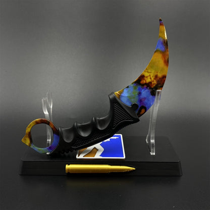 CS2 Emerald Web Karambit Case Hardened Skin Replica Dull Blade Trainer Knife Collectible Model
