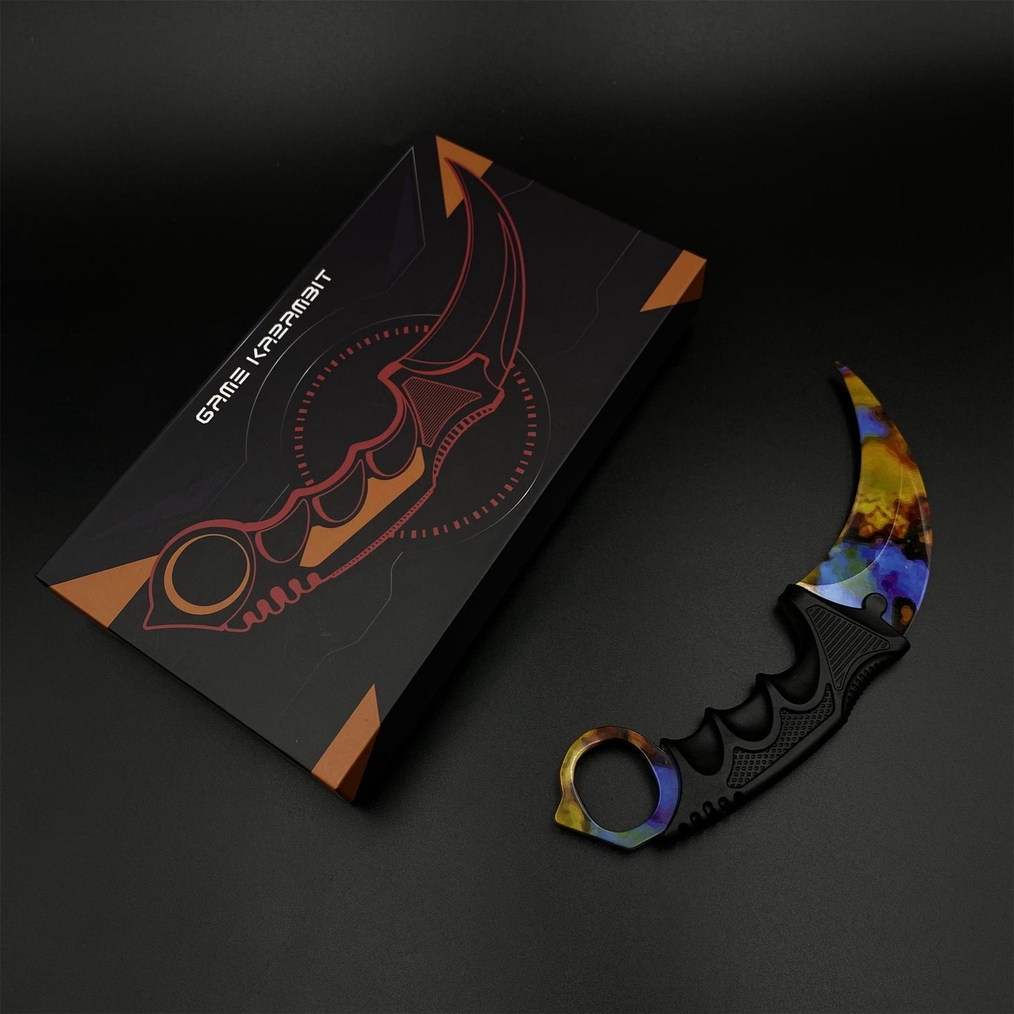 CS2 Emerald Web Karambit Case Hardened Skin Replica Dull Blade Trainer Knife Collectible Model
