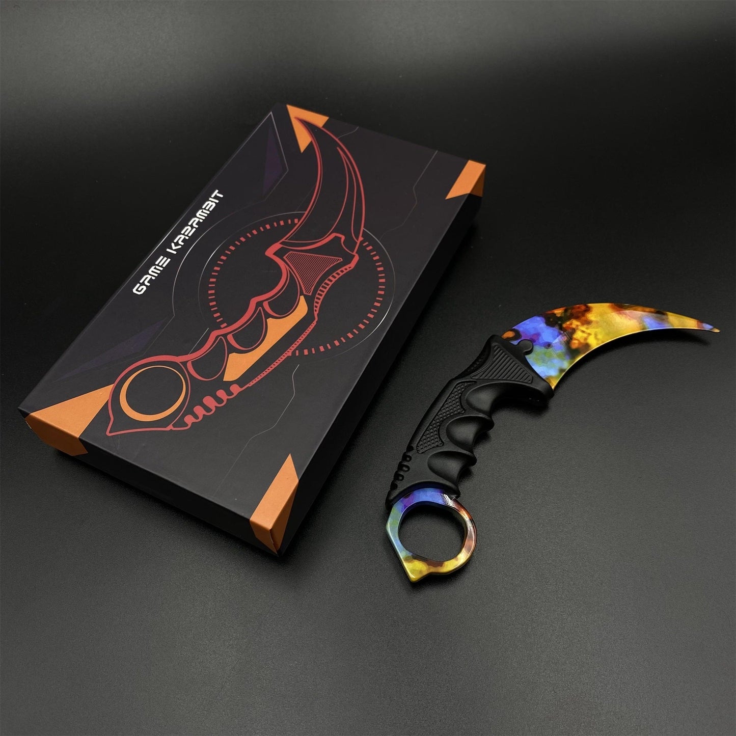 CS2 Emerald Web Karambit Case Hardened Skin Replica Dull Blade Trainer Knife Collectible Model