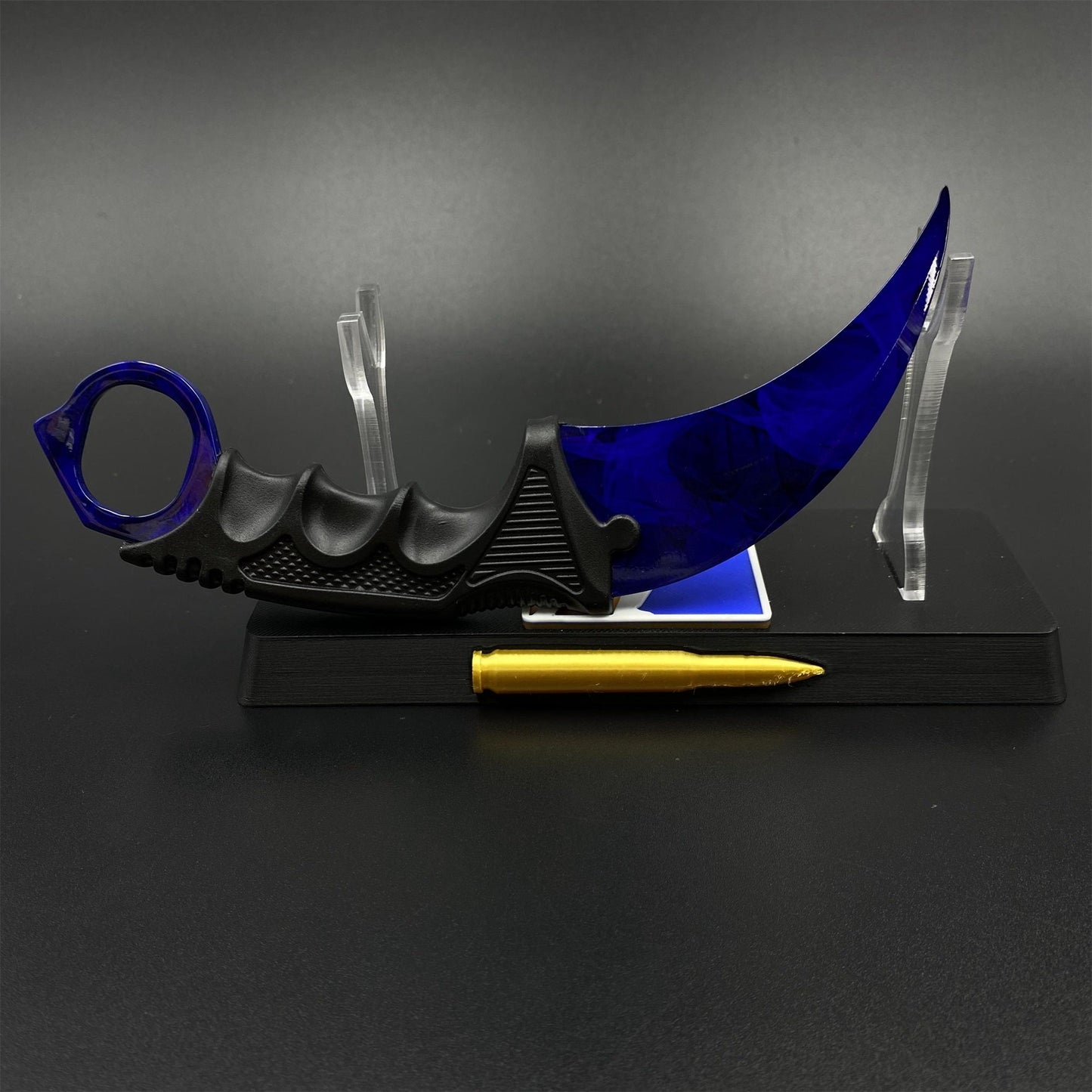 CS2 Game Karambit Doppler Sapphire Skin Replica Dull Blade Trainer Knife For Collection