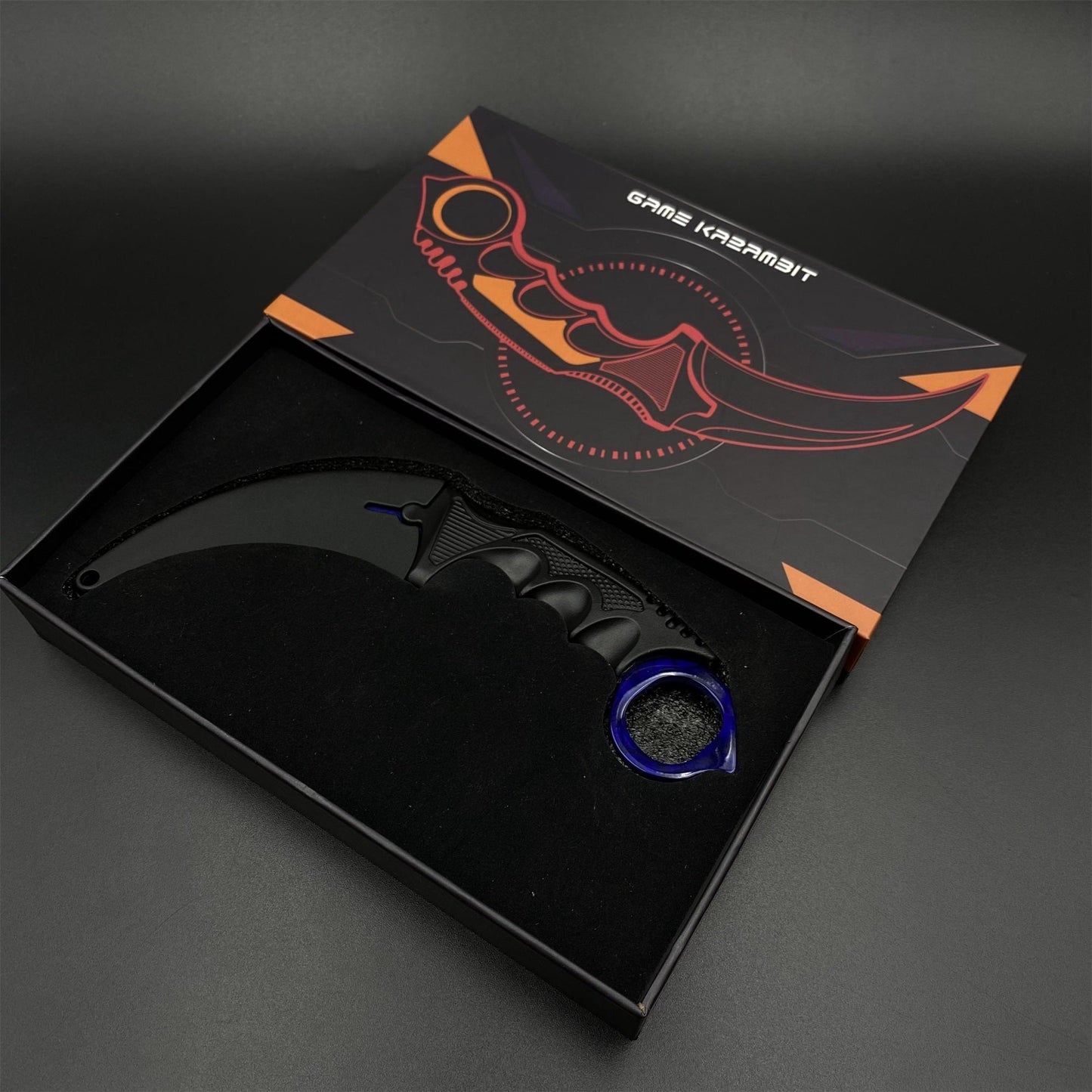 CS2 Game Karambit Doppler Sapphire Skin Replica Dull Blade Trainer Knife For Collection
