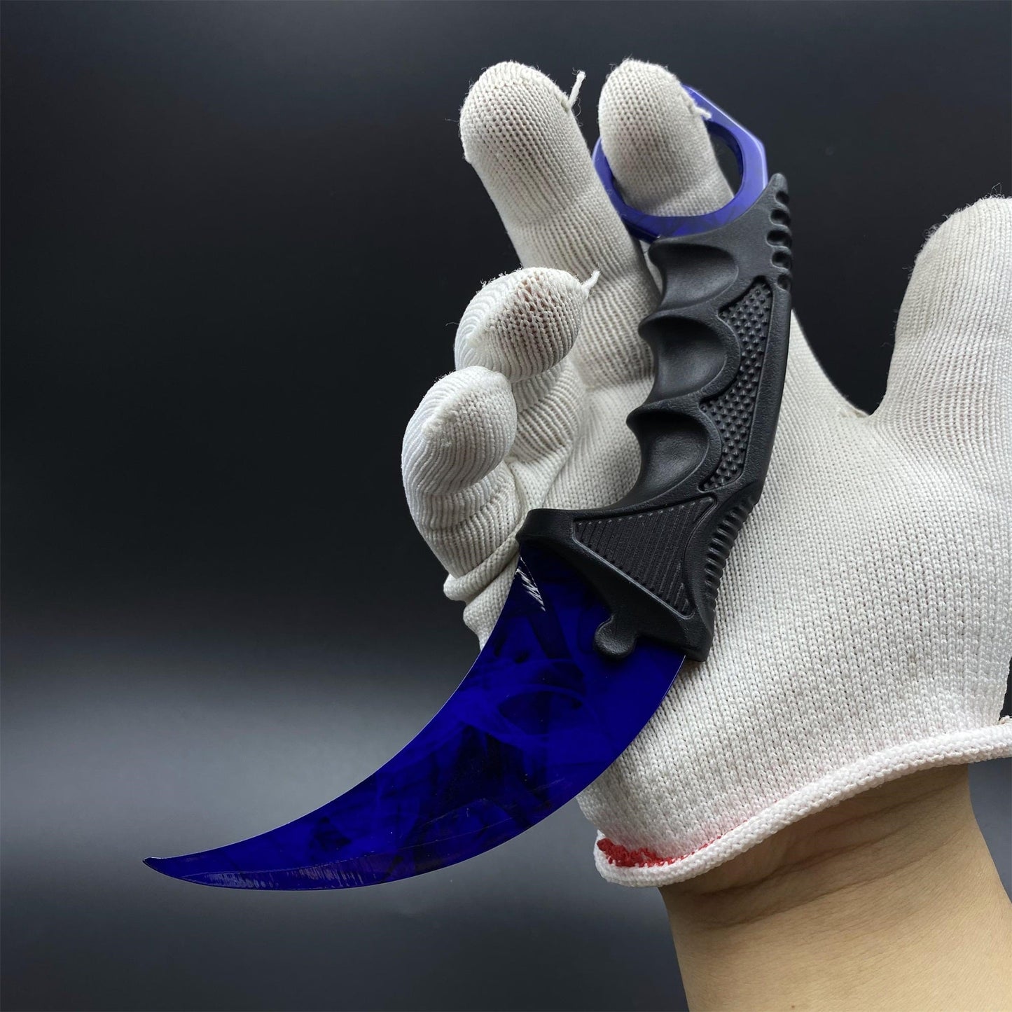 CS2 Game Karambit Doppler Sapphire Skin Replica Dull Blade Trainer Knife For Collection