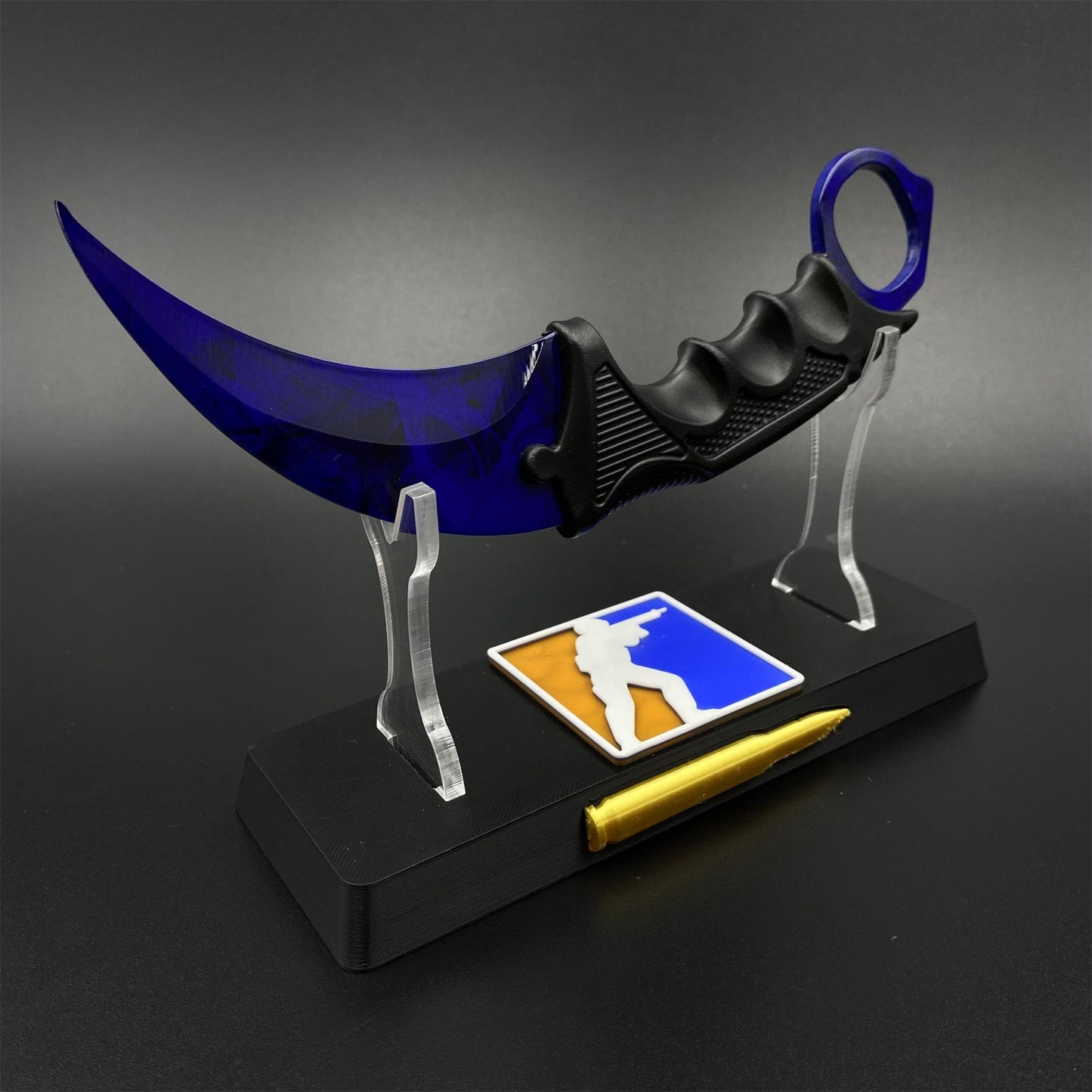 CS2 Game Karambit Doppler Sapphire Skin Replica Dull Blade Trainer Knife For Collection