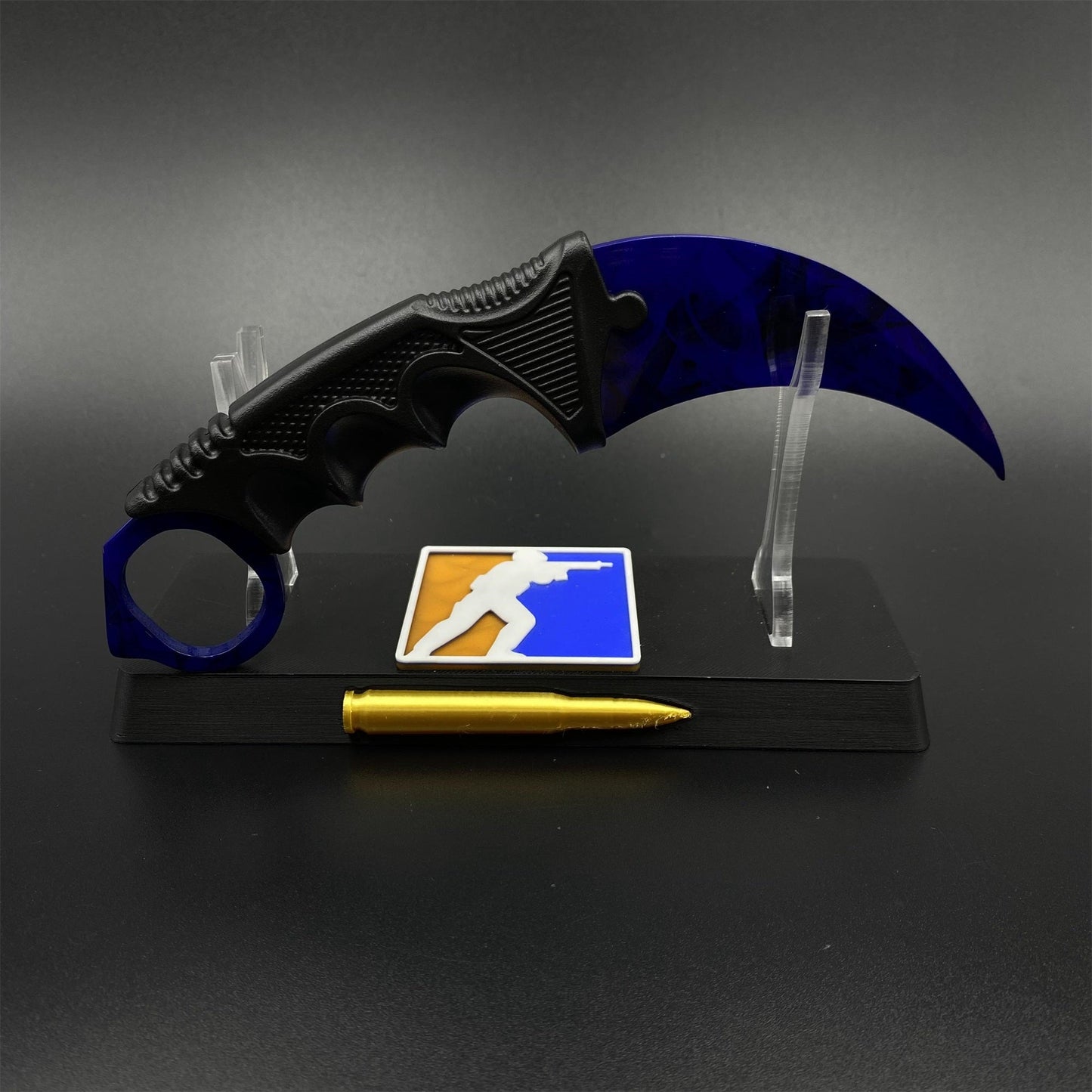 CS2 Game Karambit Doppler Sapphire Skin Replica Dull Blade Trainer Knife For Collection