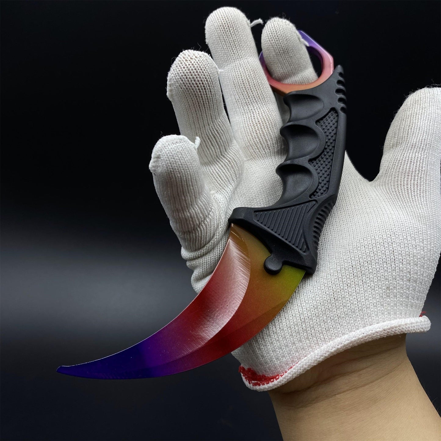 CS2 Game Karambit Fade Skin Replica Dull Blade Trainer Knife For Collection