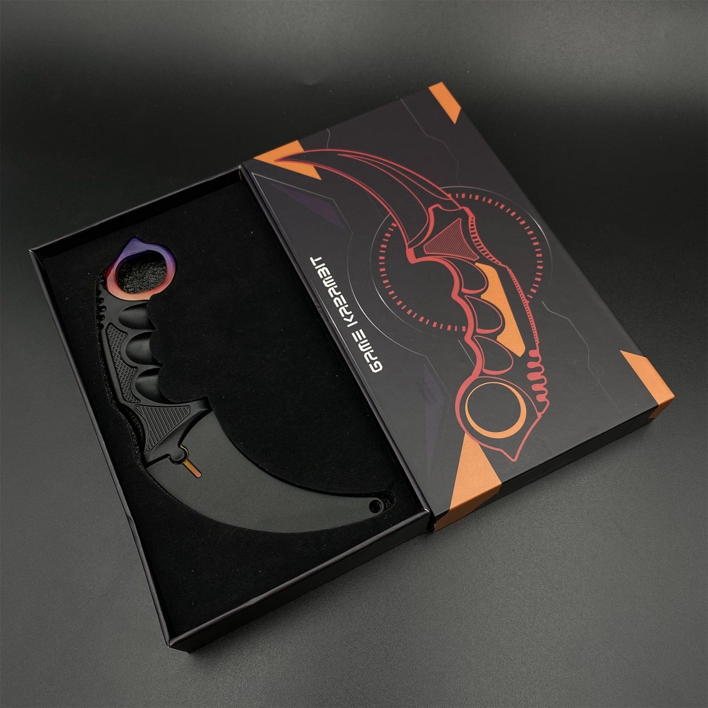 CS2 Game Karambit Fade Skin Replica Dull Blade Trainer Knife For Collection
