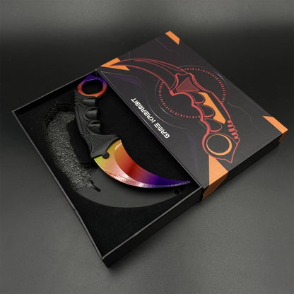 CS2 Game Karambit Fade Skin Replica Dull Blade Trainer Knife For Collection
