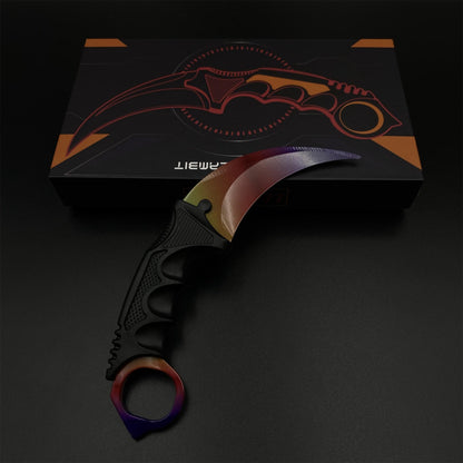 CS2 Game Karambit Fade Skin Replica Dull Blade Trainer Knife For Collection