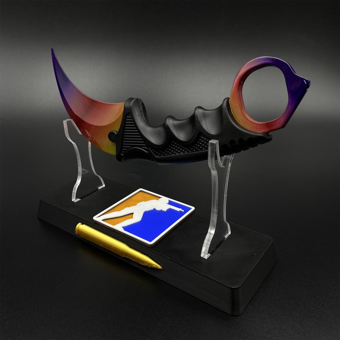 CS2 Game Karambit Fade Skin Replica Dull Blade Trainer Knife For Collection
