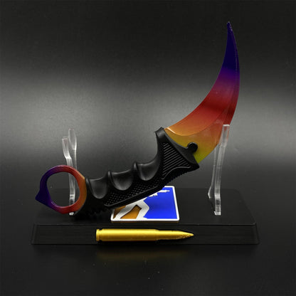 CS2 Game Karambit Fade Skin Replica Dull Blade Trainer Knife For Collection