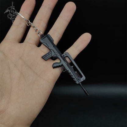 Metal Famas Tiny Gun Model Keychain
