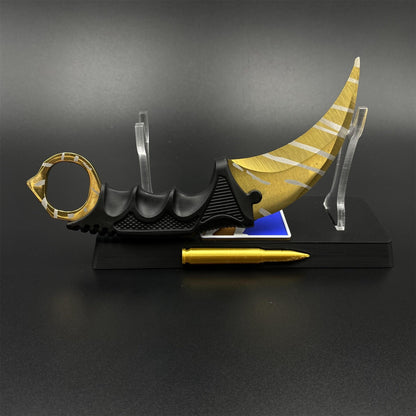 CS2 Game Karambit Tiger Tooth Skin Replica Dull Blade Trainer Knife For Collection