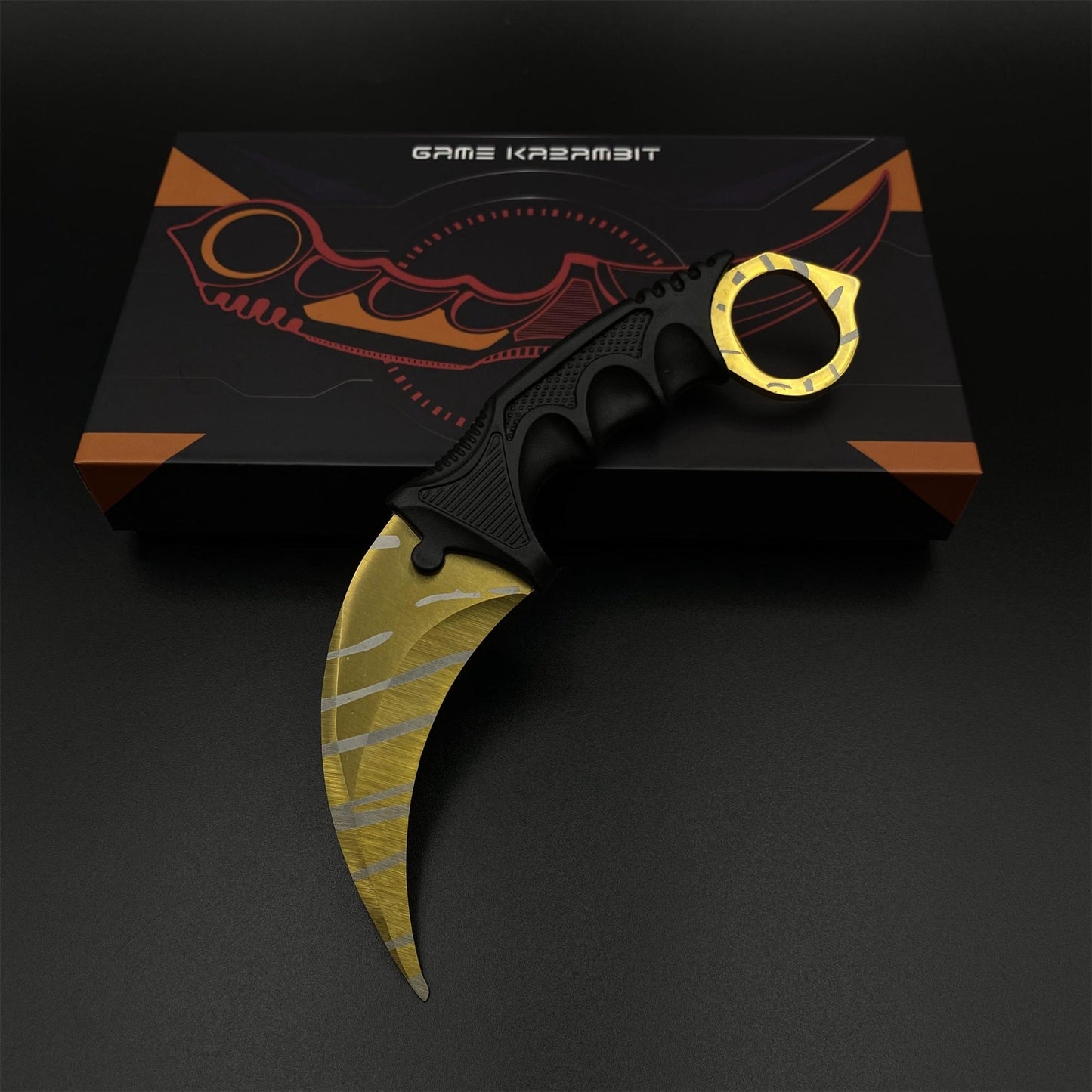 CS2 Game Karambit Tiger Tooth Skin Replica Dull Blade Trainer Knife For Collection