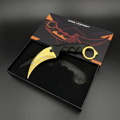 CS2 Game Karambit Tiger Tooth Skin Replica Dull Blade Trainer Knife For Collection
