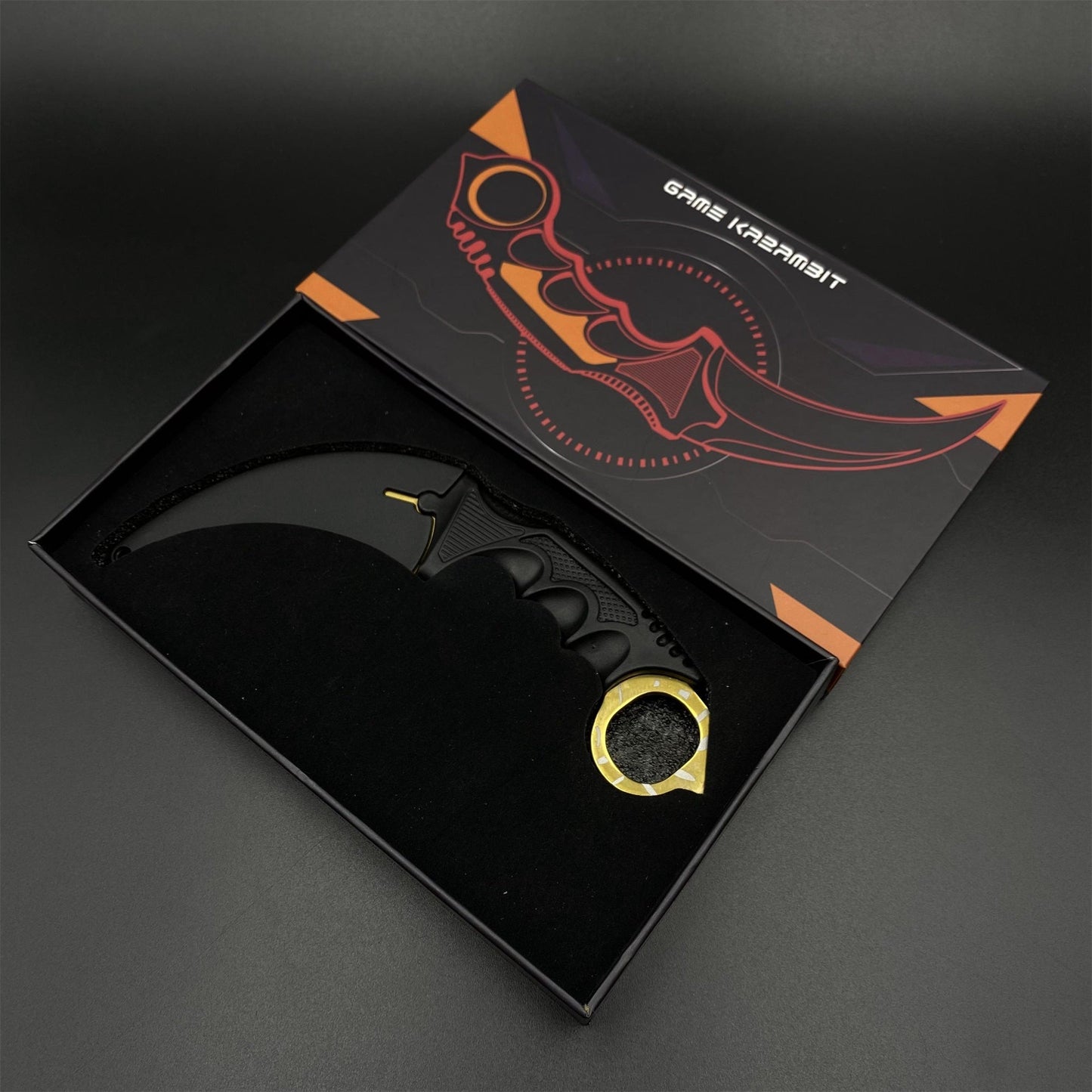 CS2 Game Karambit Tiger Tooth Skin Replica Dull Blade Trainer Knife For Collection