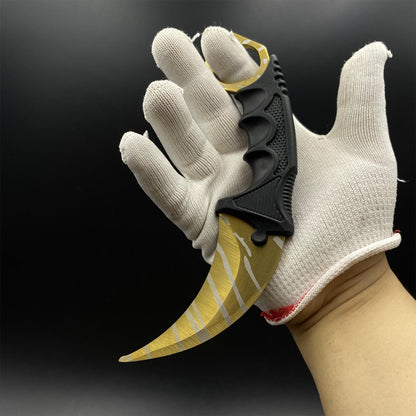 CS2 Game Karambit Tiger Tooth Skin Replica Dull Blade Trainer Knife For Collection