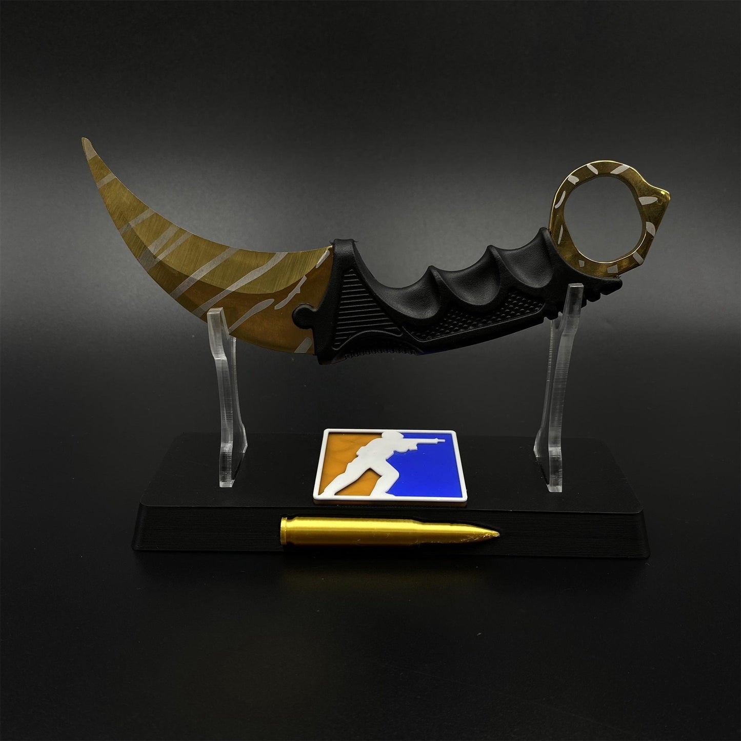 CS2 Game Karambit Tiger Tooth Skin Replica Dull Blade Trainer Knife For Collection