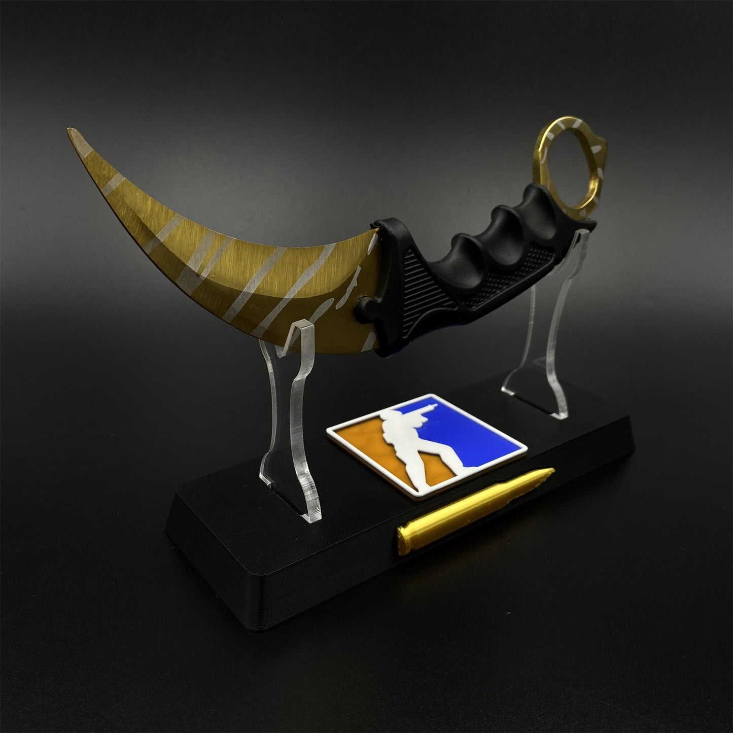 CS2 Game Karambit Tiger Tooth Skin Replica Dull Blade Trainer Knife For Collection