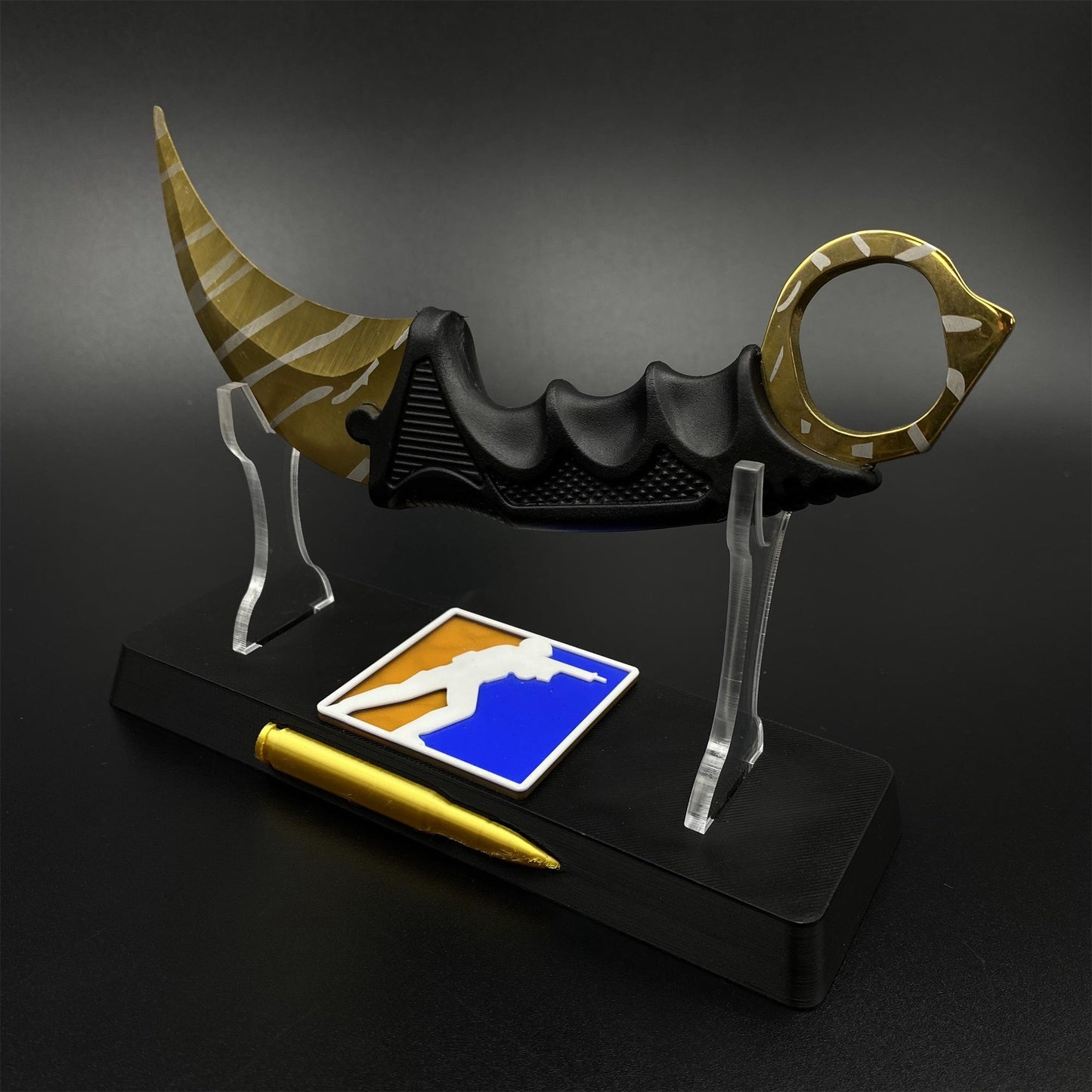 CS2 Game Karambit Tiger Tooth Skin Replica Dull Blade Trainer Knife For Collection