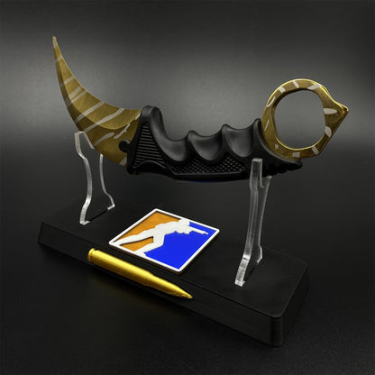 CS2 Game Karambit Tiger Tooth Skin Replica Dull Blade Trainer Knife For Collection