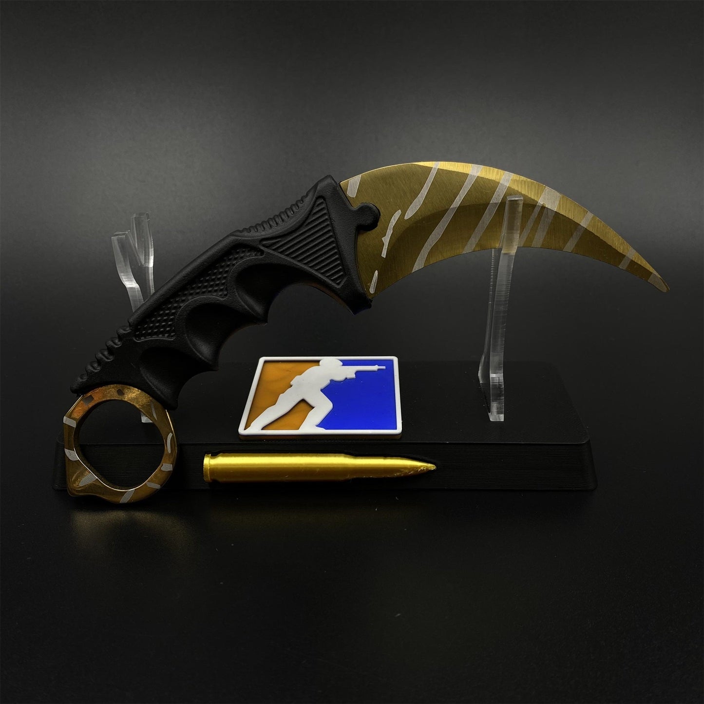 CS2 Game Karambit Tiger Tooth Skin Replica Dull Blade Trainer Knife For Collection