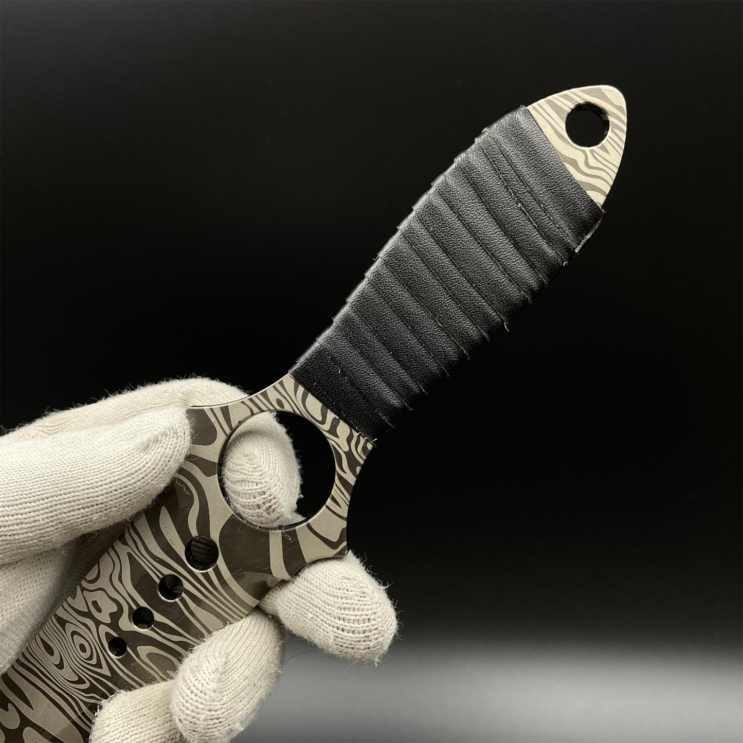CS Game Skeleton Knife Damascus Skin Alloy Model-Dull Blade Prop
