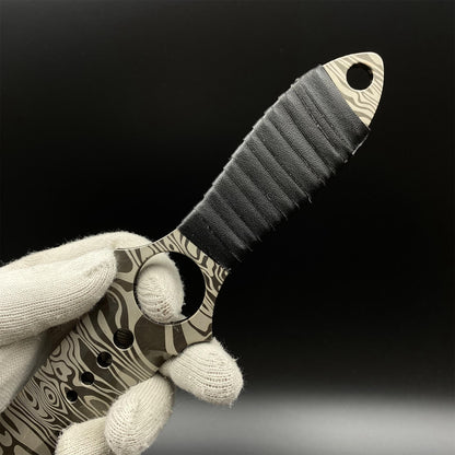 CS Game Skeleton Knife Damascus Skin Alloy Model-Dull Blade Prop