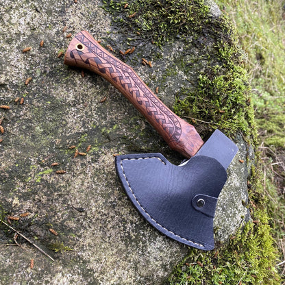 Hand-Forged Hatchet Rosewood Handle Carpenter's Axe