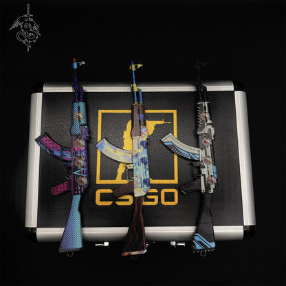 Case Hardened Skin Balisong & Stickers & 4 Keychains &Random 1 AK With Gift Case