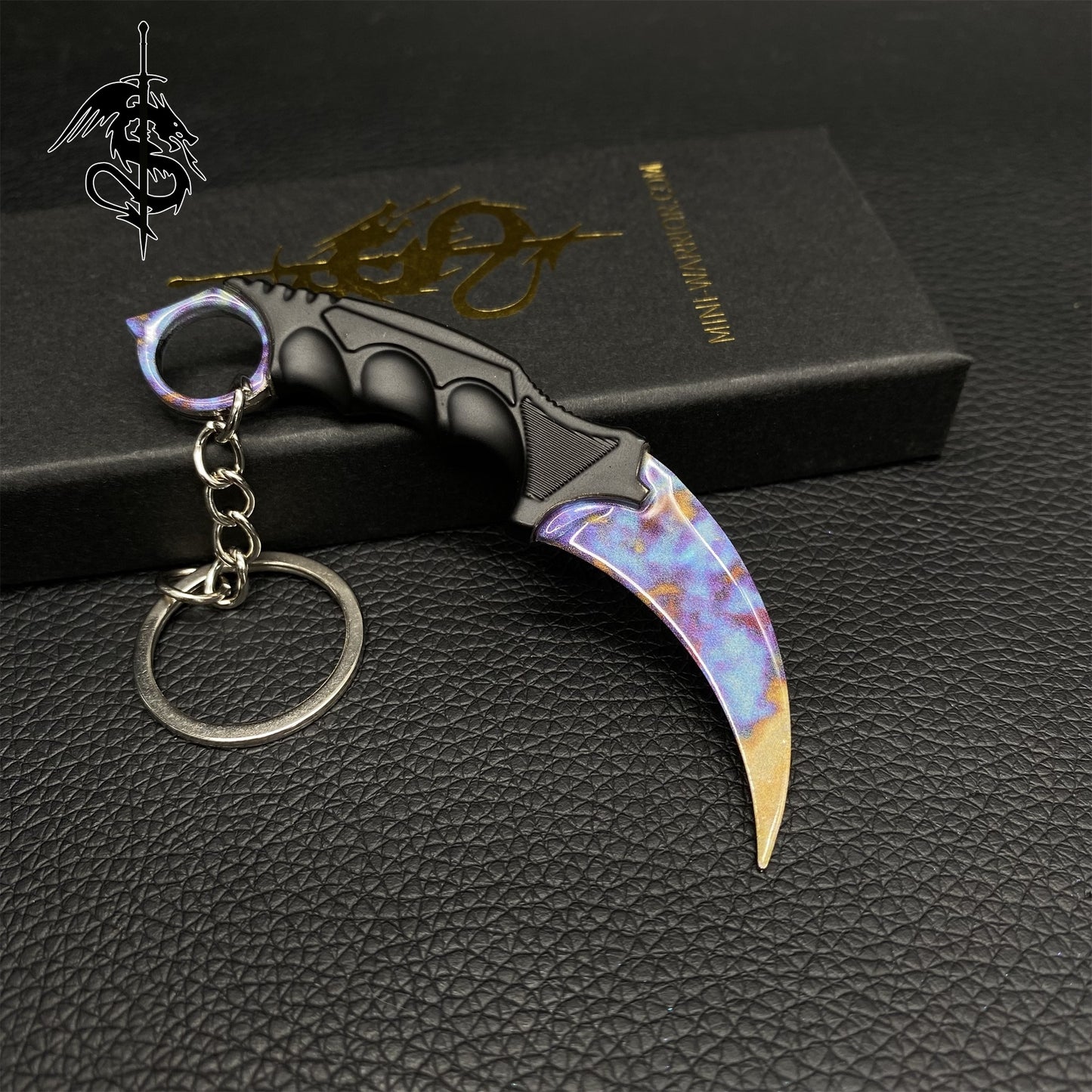 Case Hardened Skin Mini Karambit Keychain