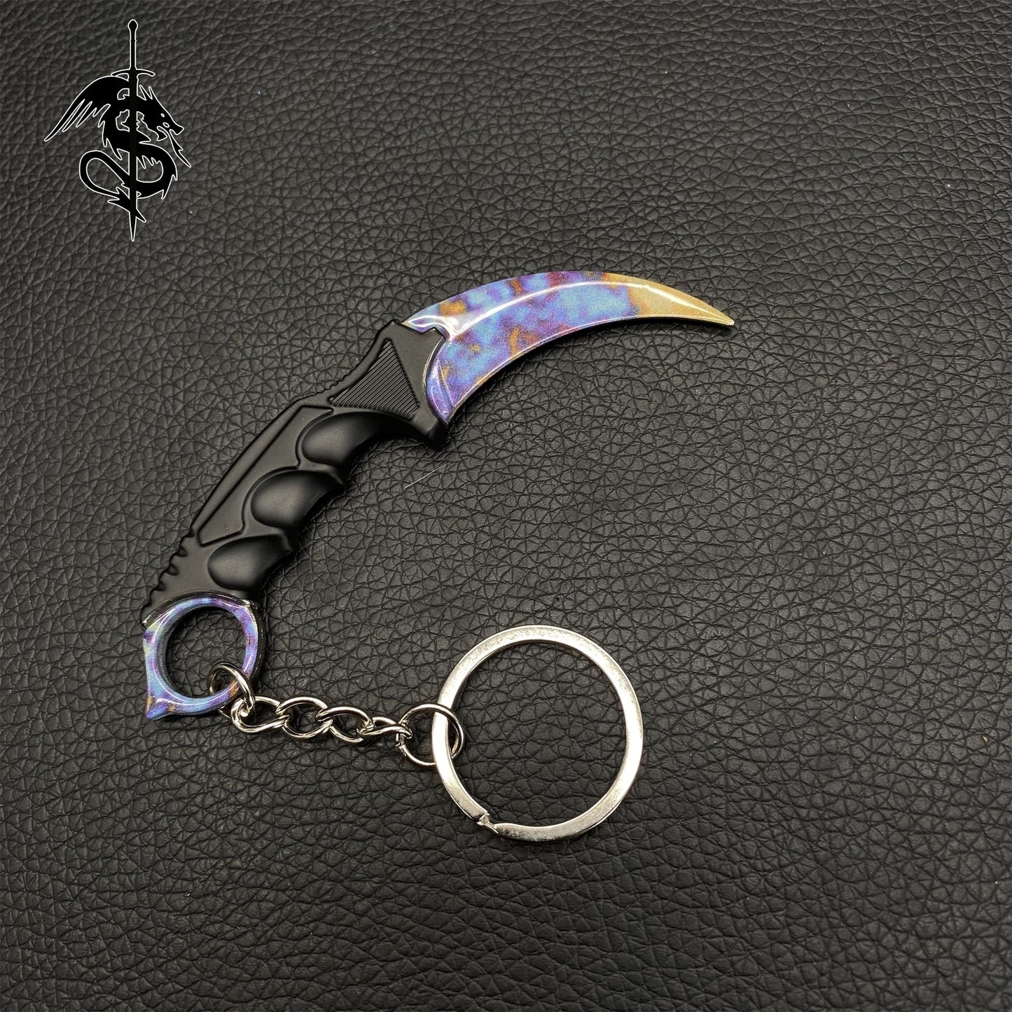 Case Hardened Skin Mini Karambit Keychain