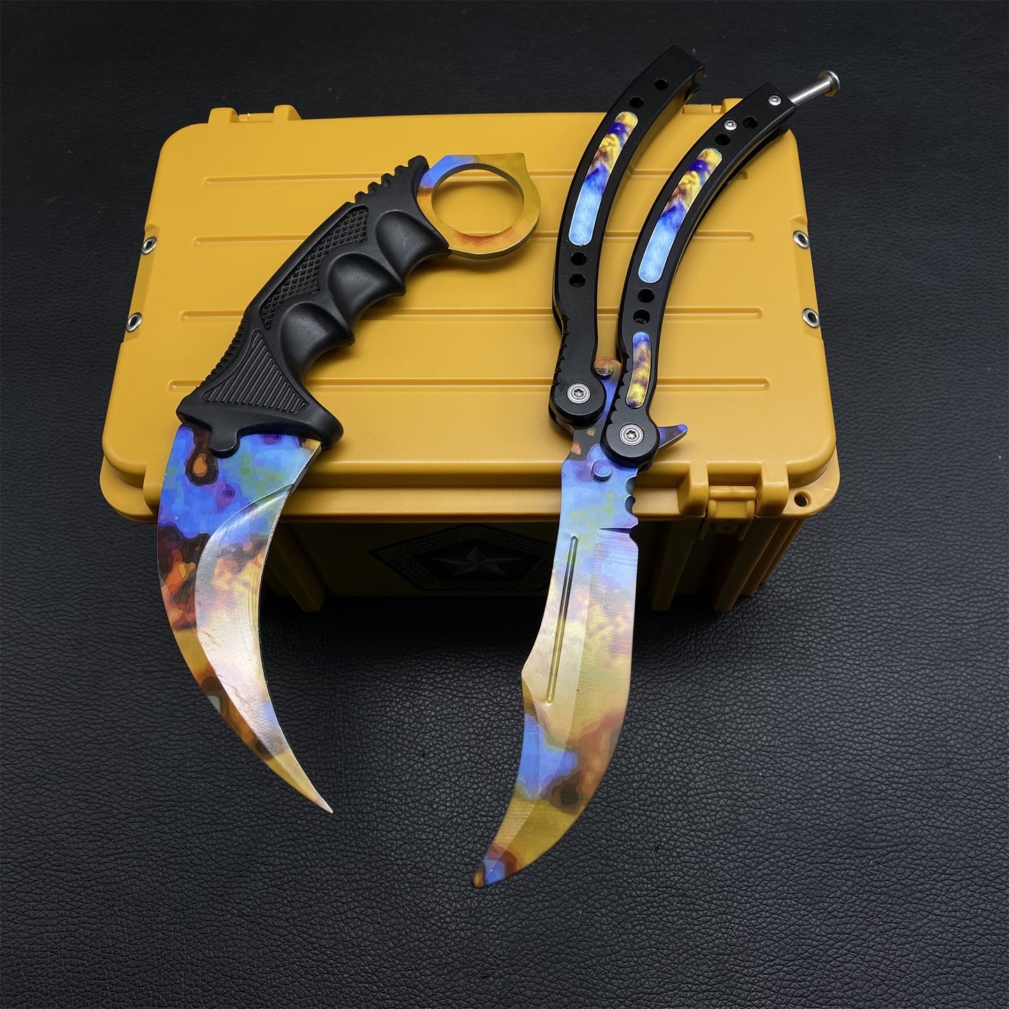 Case Hardened Balisong Karambit Trainer Weapon Case