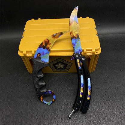 Case Hardened Balisong Karambit Trainer Weapon Case