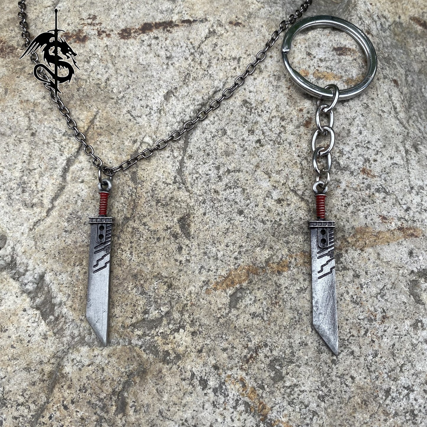 Cloud Strife's Fusion Sword Keychain Necklace Miniature