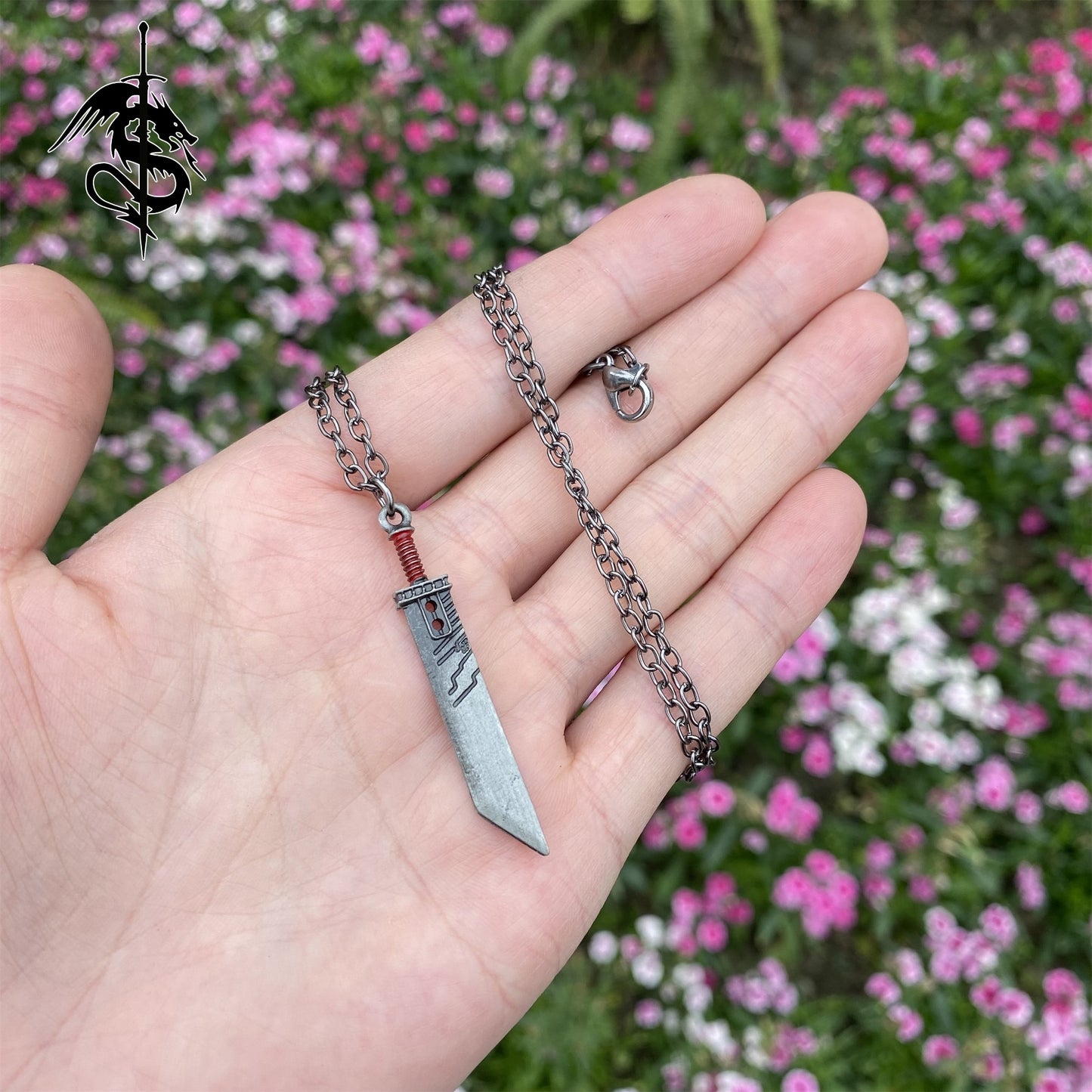 Cloud Strife's Fusion Sword Keychain Necklace Miniature