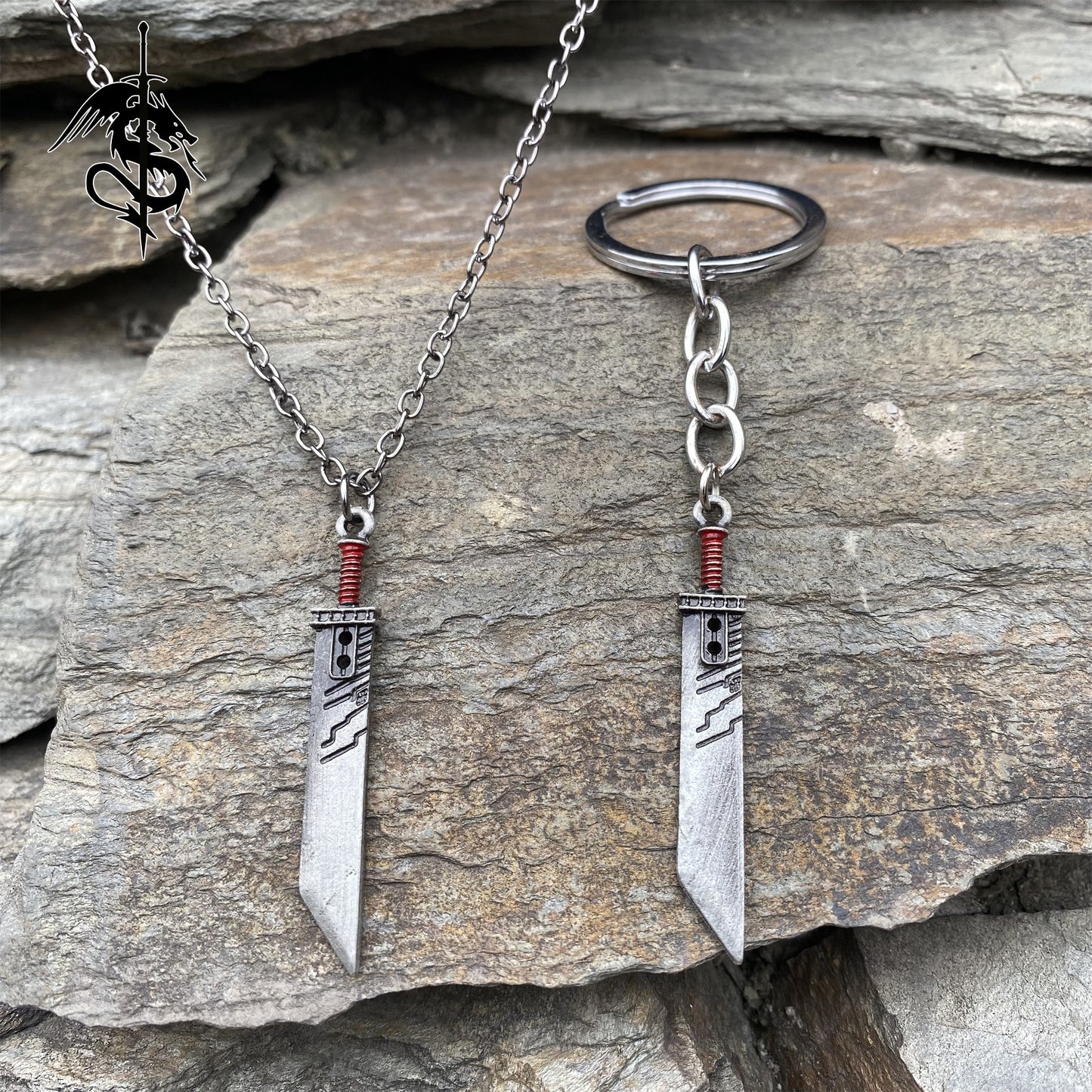 Cloud Strife's Fusion Sword Keychain Necklace Miniature