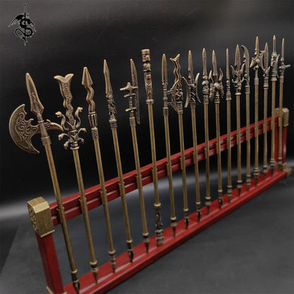 Hand-Forged Metal 18PCS Cold Weapons in Ancient China With Stand