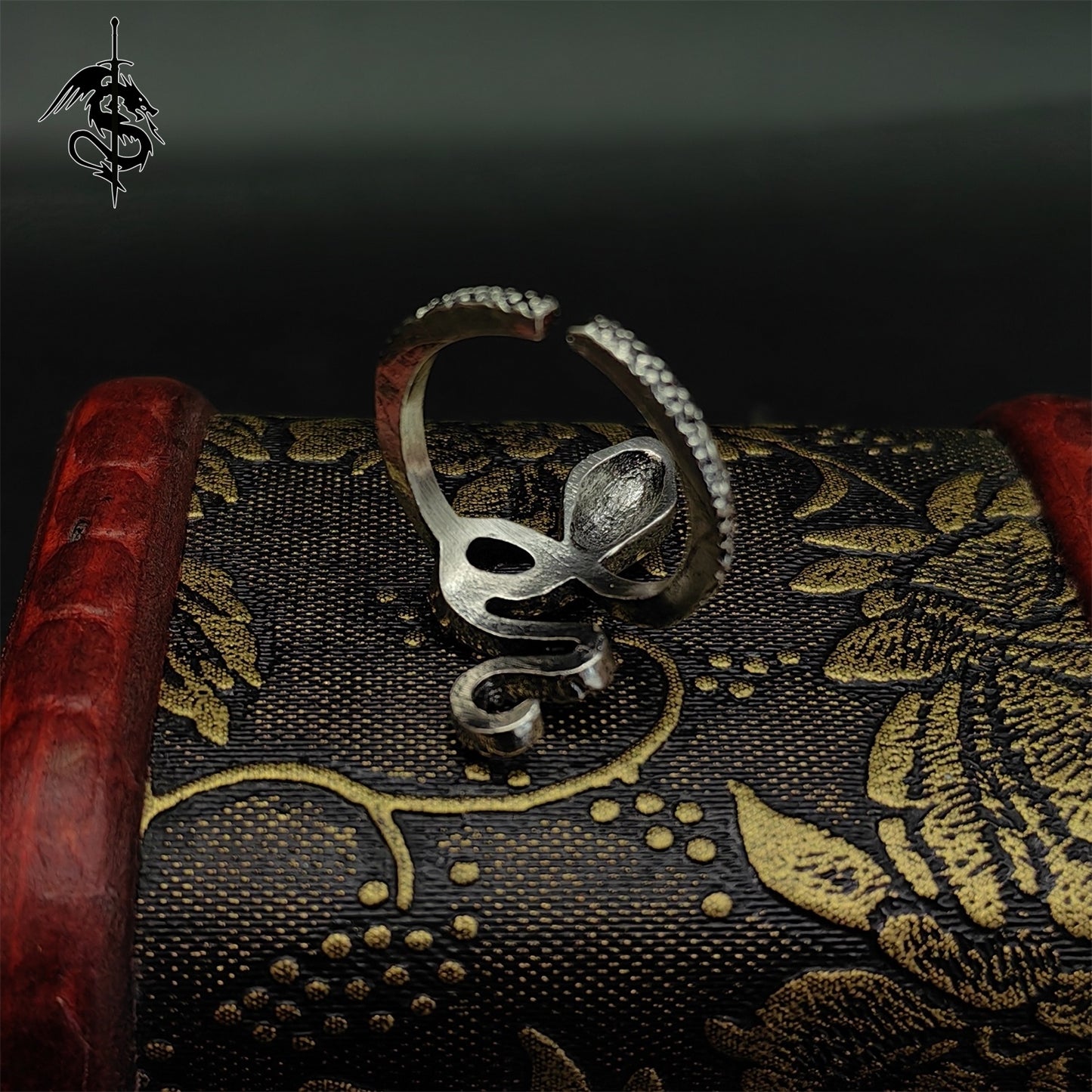 Covetous Silver Serpent Alloy Open Ring