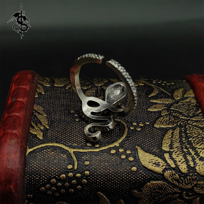 Covetous Silver Serpent Alloy Open Ring