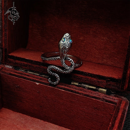 Covetous Silver Serpent Alloy Open Ring