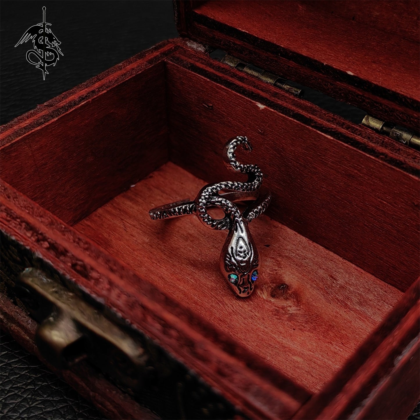 Covetous Silver Serpent Alloy Open Ring