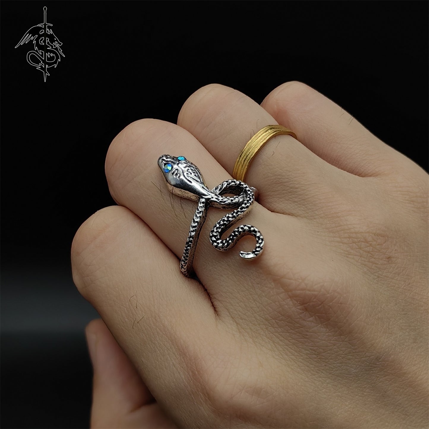 Covetous Silver Serpent Alloy Open Ring