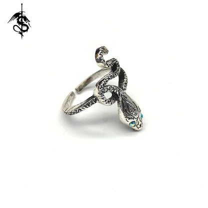 Covetous Silver Serpent Alloy Open Ring