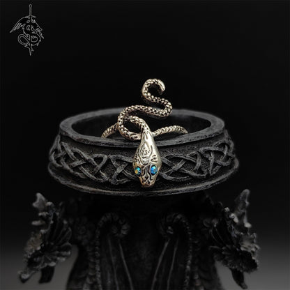 Covetous Silver Serpent Alloy Open Ring