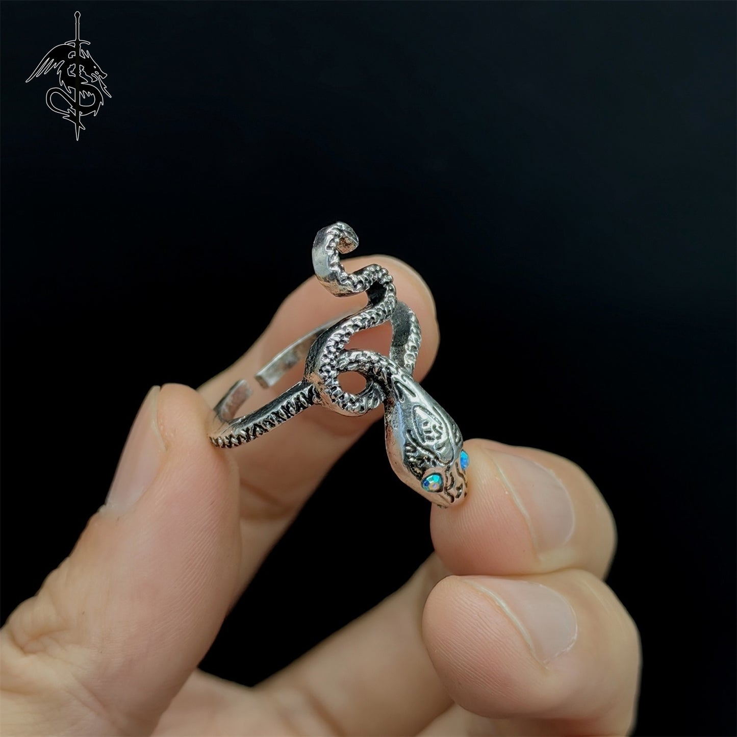 Covetous Silver Serpent Alloy Open Ring