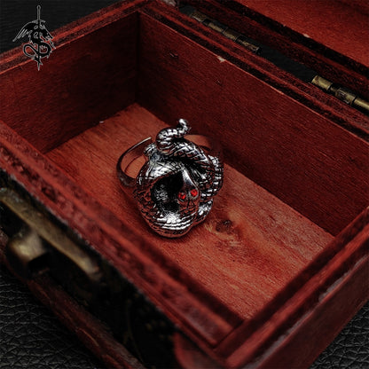 Covetous Sliver Serpent Ring Alloy Open Ring